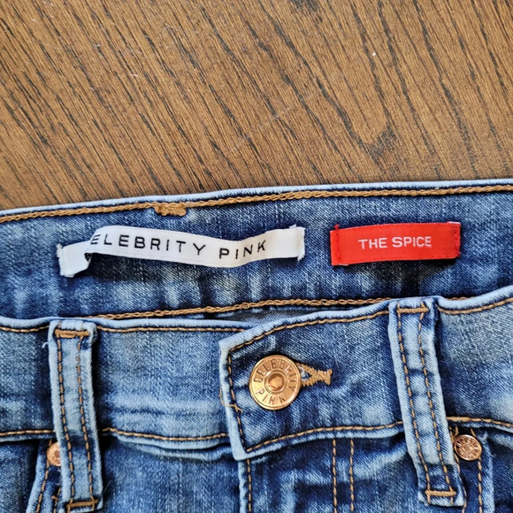 Celebrity Pink The Spice Hi-Rise Distressed Skinny Jeans Size Junior's 5 - Picture 12 of 13